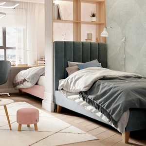 Дизайнерская односпальная кровать с подъемным механизмом Elle в интерьере: фото 