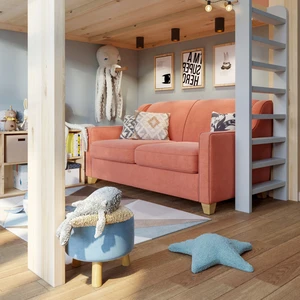 Дизайнерский диван-кровать 2-местный, французская раскладушка Halston в интерьере: фото 4