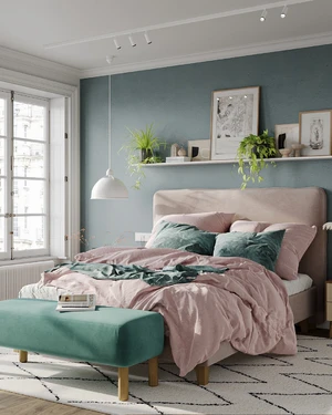 Двуспальная кровать в стиле минимализм Brooklyn в интерьере: фото 