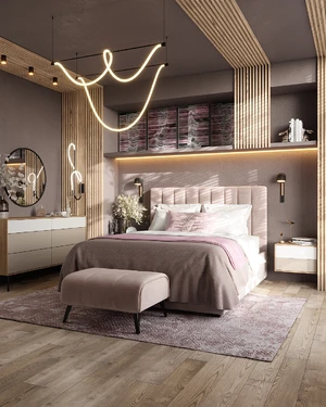 Дизайнерская кровать с подъемным механизмом Elle в интерьере: фото 2