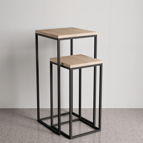 Комплект журнальных столов с белым или черным основанием Loft Set 2