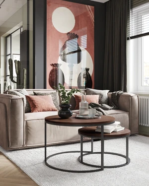 Комплект круглых журнальных столов Loft Set Round в интерьере: фото 5