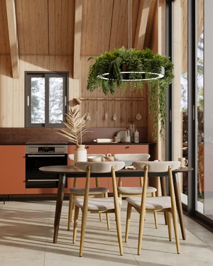 Раздвижной обеденный стол в скандинавском стиле Fjord в интерьере: фото 3