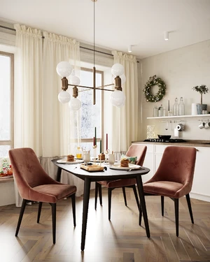 Раздвижной обеденный стол в скандинавском стиле Fjord в интерьере: фото 4