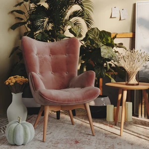Кресло дизайнерское, 66×76×98 см ткань Lama 727 Contour в интерьере: фото 18