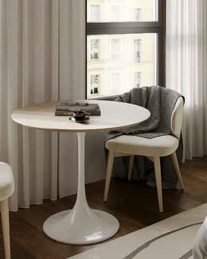 Дизайнерский круглый обеденный стол Tulip в интерьере: фото 
