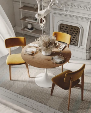 Дизайнерский круглый обеденный стол Tulip в интерьере: фото 12