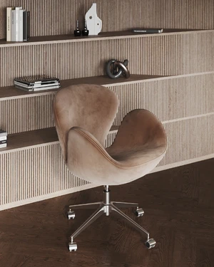 Кресло дизайнерское, на колесах Swan в интерьере: фото 