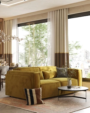 Дизайнерский диван-кровать, 3-местный выкатная еврокнижка Vento Light в интерьере: фото 