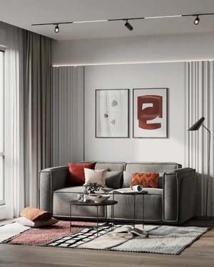 Дизайнерский диван 3-местный выкатная еврокнижка Vento Classic в интерьере: фото 2