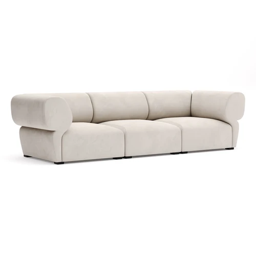 Дизайнерский модульный диван с пуфом 3-местный без механизма ткань Velutto 01 Fly