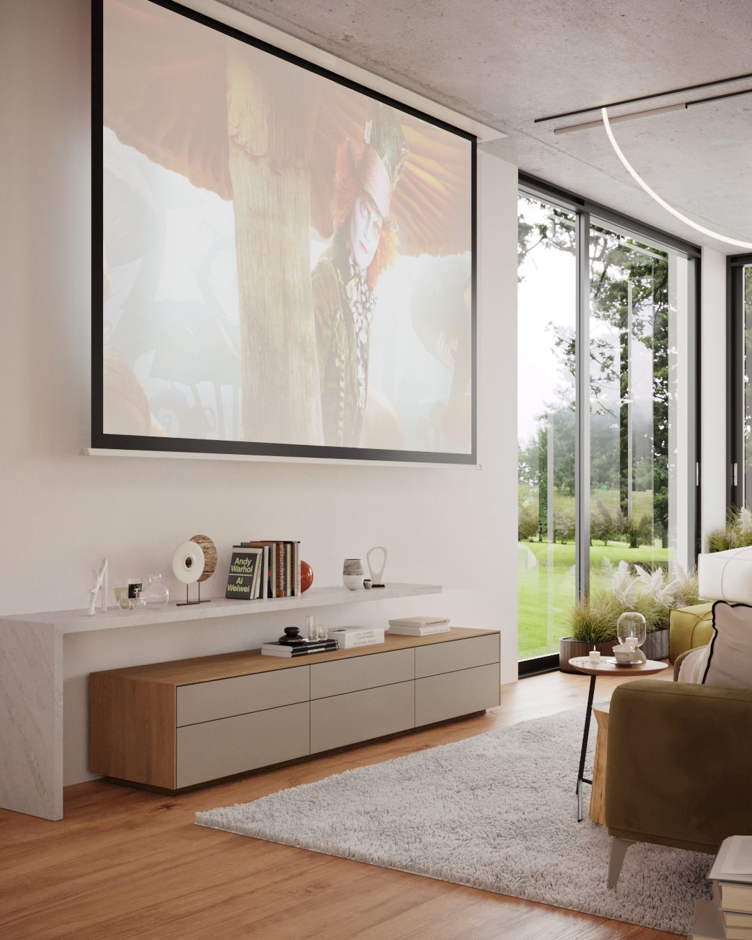 Правила оформления ТВ-зоны в современной гостиной: фото NaN