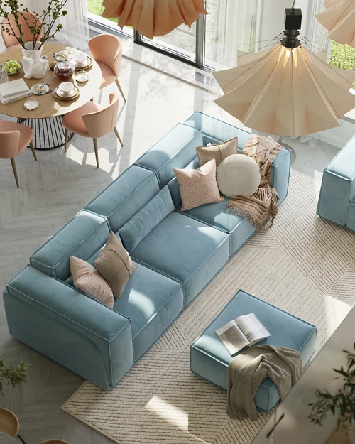 Модульный 4-местный диван-кровать, выкатная еврокнижка V3 Vento Classic