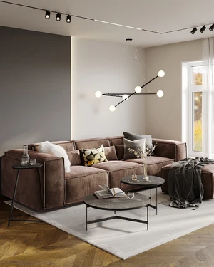 Модульный 4-местный диван-кровать, выкатная еврокнижка V3 Vento Classic в интерьере: фото 5