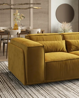 Модульный 4-местный диван-кровать, выкатная еврокнижка V3 Vento Classic в интерьере: фото 2