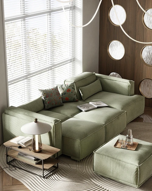 Угловой диван-кровать, выкатная еврокнижка V2 Vento Light