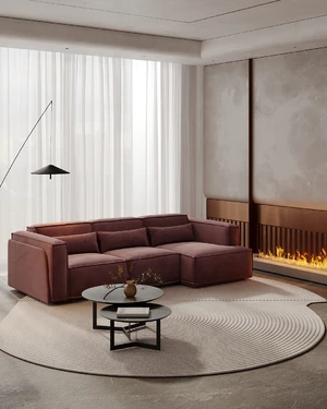 Угловой диван-кровать, 290 см, выкатная еврокнижка V2 Vento Light в интерьере: фото 
