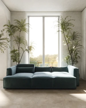 Угловой диван-кровать, 290 см, выкатная еврокнижка V2 Vento Light в интерьере: фото 7