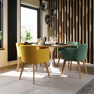 Обеденный стол, 90×90×75 см Tulip в интерьере: фото 7