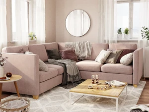 Модульный угловой диван без механизма, 241×241×88 см Bari в интерьере: фото 