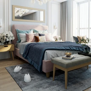 Двуспальная кровать в стиле минимализм Brooklyn в интерьере: фото 3
