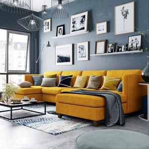 Модульный П-образный диван, 352×180×88 см Bari в интерьере: фото 