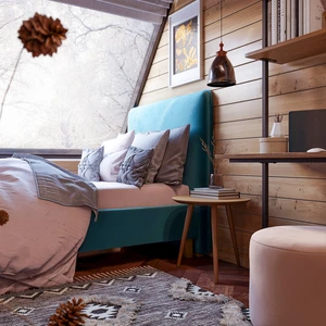 Односпальная кровать в стиле минимализм Brooklyn в интерьере: фото 