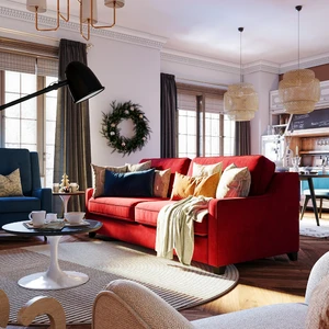 Дизайнерский диван 2-местный Halston Lux в интерьере: фото 2