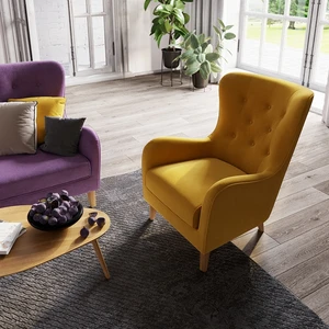 Кресло дизайнерское, 76×96×99 см ткань Ginger 37 Montreal в интерьере: фото 5