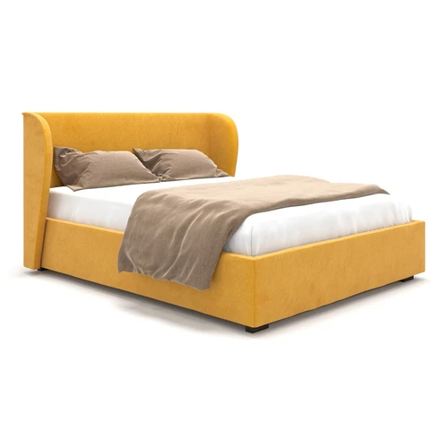 Двуспальная кровать с закругленным изголовьем и подъемным механизмом Lulu