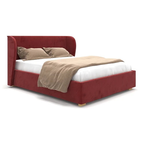 Двуспальная кровать с закругленным изголовьем и подъемным механизмом Lulu