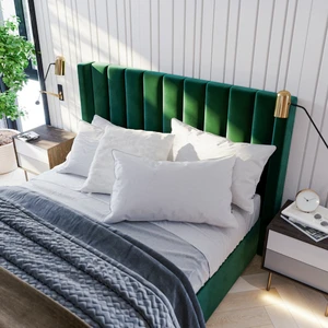 Кровать, двуспальная с подъемным механизмом, 160×200 см Melisa в интерьере: фото 2