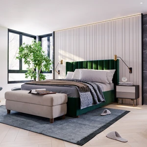 Кровать, двуспальная с подъемным механизмом, 160×200 см Melisa в интерьере: фото 3