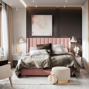 Кровать, двуспальная с подъемным механизмом, 160×200 см Melisa в интерьере: фото 