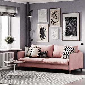 Дизайнерский диван-кровать 3-местный, шагающая еврокнижка Mons в интерьере: фото 12
