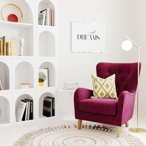 Кресло дизайнерское, 76×96×99 см ткань Ginger 37 Montreal в интерьере: фото 6