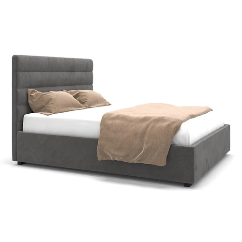 Двуспальная кровать с мягким изголовьем и подъемным механизмом Tara