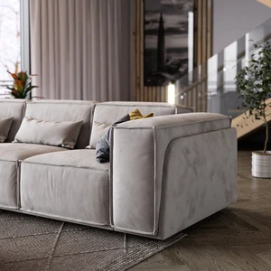 Дизайнерский угловой диван, выкатная еврокнижка, 316 см V2 Vento Classic в интерьере: фото 7