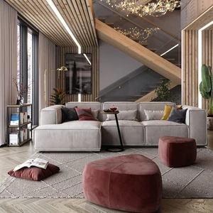 Дизайнерский угловой диван, выкатная еврокнижка, 316 см V2 Vento Classic в интерьере: фото 5