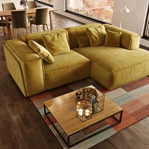 Угловой диван, 208/150 см, без механизма Vento Light в интерьере: фото 2