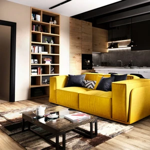 Дизайнерский диван 3-местный выкатная еврокнижка Vento Classic в интерьере: фото 3