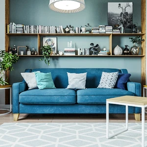 Дизайнерский диван 3-местный Halston в интерьере: фото 2
