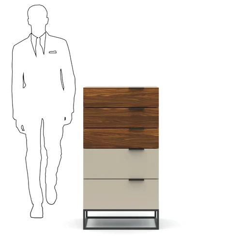 Дизайнерский комод узкий с 5 ящиками, 60×50×112 см Loft Wood