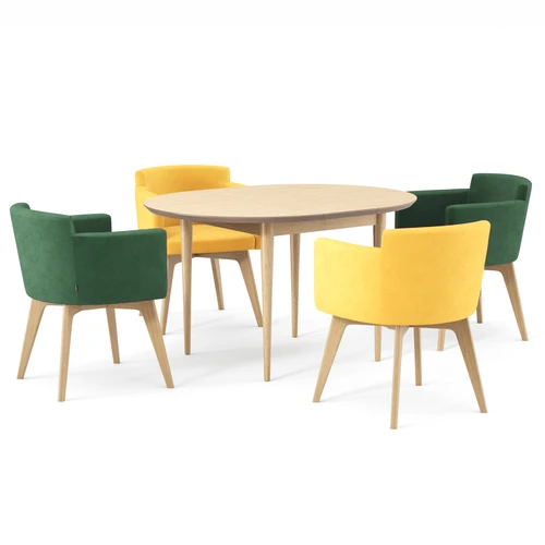 Mun-L + Wien - стол раздвижной + 4 стула в ткани 2 категории