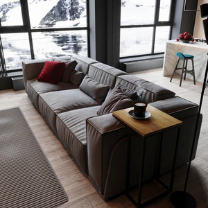 Модульный 4-местный диван-кровать, выкатная еврокнижка Vento Classic в интерьере: фото 2
