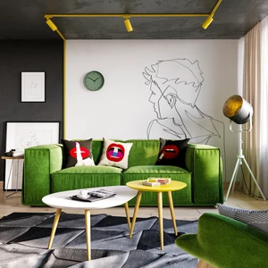 Дизайнерский диван 3-местный выкатная еврокнижка Vento Classic в интерьере: фото 8