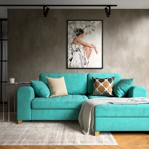 Угловой диван-кровать, 224/150 см, шагающая еврокнижка Vittorio в интерьере: фото 2