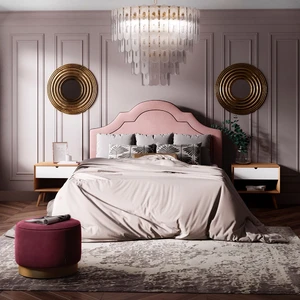 Дизайнерская двуспальная кровать с подъемным механизмом Kylie в интерьере: фото 