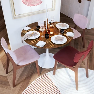 Обеденный стол, 100×100×75 см американский орех Tulip в интерьере: фото 