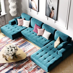 Модульный диван П-образный, 352×180×88 см, без механизма Vittorio в интерьере: фото 2